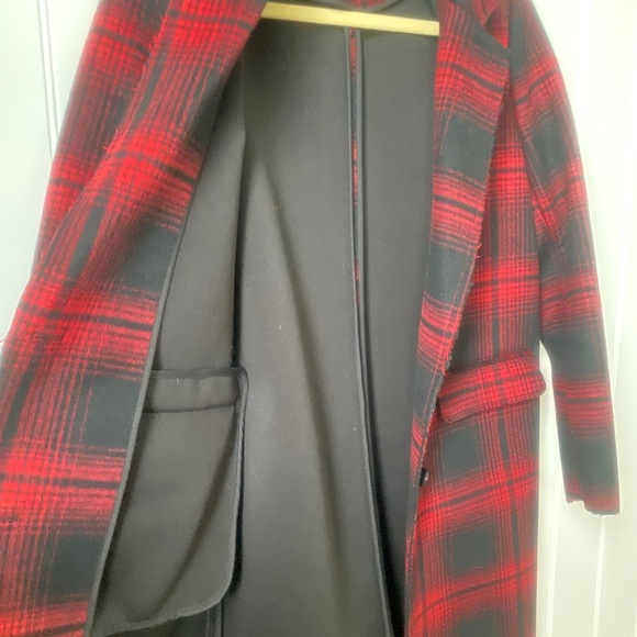 Eleven Paris Red Plaid Overcoat, size S - Picture 6 of 8